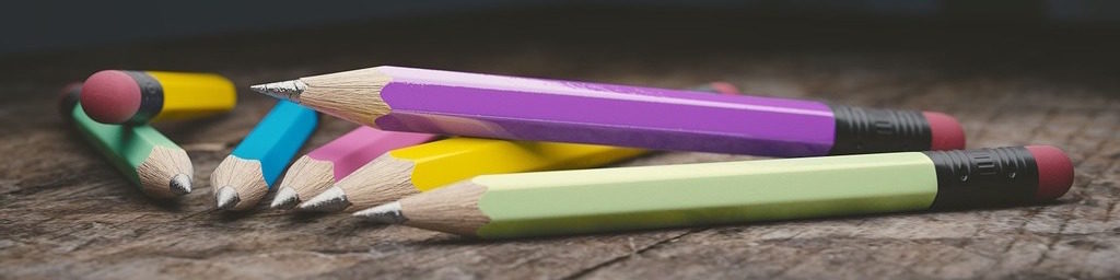 A close-up of photo of seven pencils.